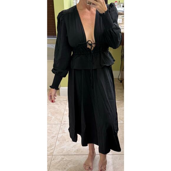 WeWoreWhat black dress Midi NWT Small ($118) professional event pockets - Picture 6 of 9